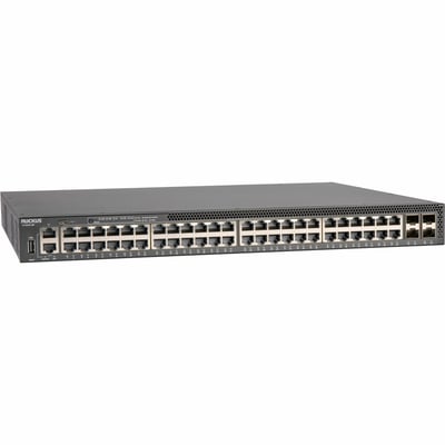 RUCKUS ICX 8200 SWITCH, 48 10/100/1000 MBPS POE+ PORTS, 4 25 GBE SFP28 STACKING/