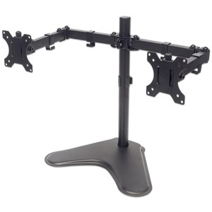UNIVERSAL DUAL MONITOR STAND WITH DOUBLE-LINK SWING ARMS HOLDS TWO 13 TO 32 LCD