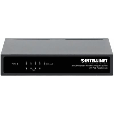 POE-POWERED 5-PORT GIGABIT SWITCH WITH POE PASSTHROUGH. 4 X PSE POE PORTS, 1 X P