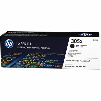 HP 305X (CE410XD) Original High Yield Laser Toner Cartridge - Dual Pack - Black - 2 / Carton