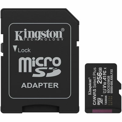 256GB MICROSDXC CANVAS SELECT PLUS GEN3 150MB/S A1 CARD + ADAPTER