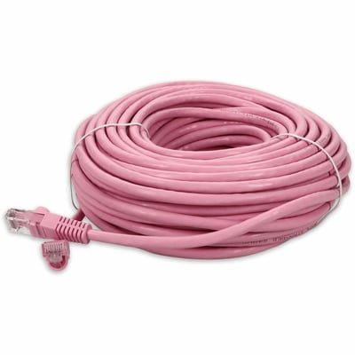 AddOn 100ft Pink CAT 6 PVC Ethernet Cable Snagless Bubble Boot RJ-45 M/M