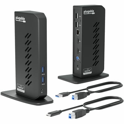 Plugable USB 3.0 and USB-C Universal Laptop Docking Station for Windows and Mac