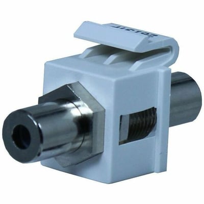 Ortronics Keystone, 3.5MM, Stereo Jack, Female To Female, Fog White