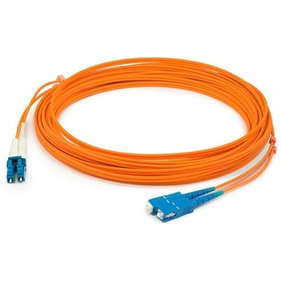 AddOn 2m SC to LC Orange OM1 Duplex OFNP (Plenum-Rated) MMF Fiber Patch Cable
