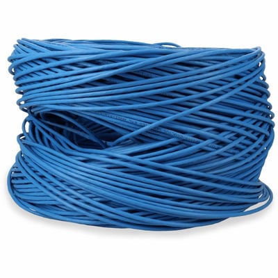 AddOn 1000ft Non-Terminated Blue CAT 5E PVC Bulk Cable