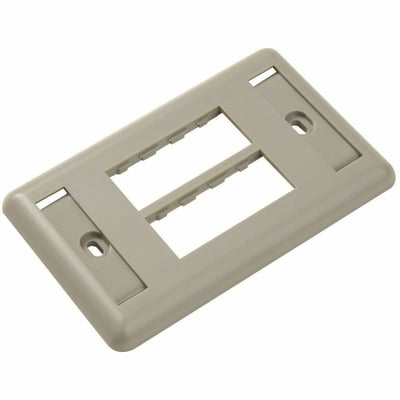 Ortronics TracJack Faceplate, Four-Port (Single Gang), Plastic
