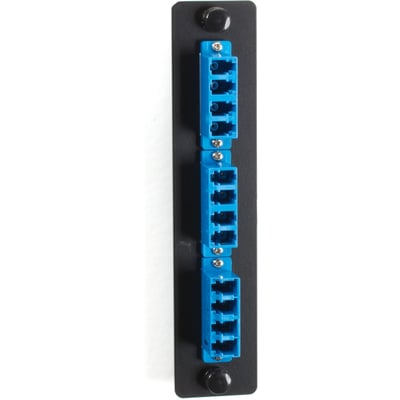 Black Box Standard Adapter Panel, Ceramic Sleeve, (6) LC Duplex Pairs, Blue