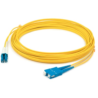 AddOn 8m SC to LC Yellow OS2 Duplex LSZH SMF Fiber Patch Cable