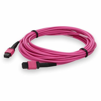 AddOn 8m MPO/UPC to MPO/UPC Magenta OM4 OFNR (Riser-Rated) 12-Strand Fiber Patch Cable