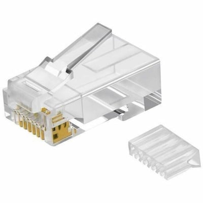 CAT6 PLUG SOLID W/INSERT 50U 100PCS/BAG