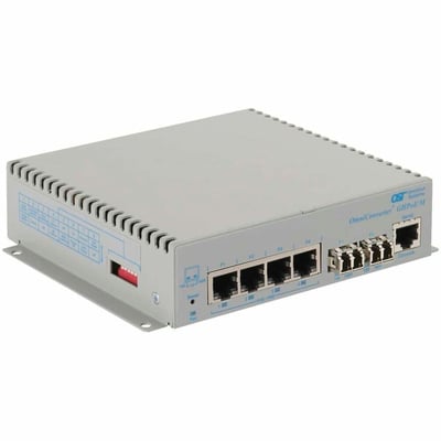 GIGABIT 60W POE MEDIA CONVERTER 4X 10/100/1000T TO 2X LC SM 12KM DC