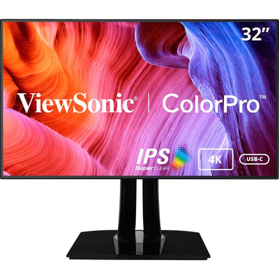 ViewSonic VP3268a-4K 32 Inch Premium IPS 4K Monitor with Advanced Ergonomics, ColorPro 100% sRGB Rec 709, 14-bit 3D LUT, Eye Care, HDR10 Support, HDMI, USB C, RJ45, DisplayPort for Professional Home Office