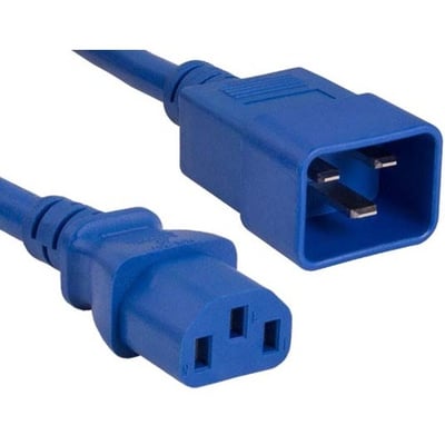 ENET C13 to C14 6ft Blue Power Cord / Cable 250V 14 AWG 15A NEMA IEC-320 C13 to IEC-320 C20 6'