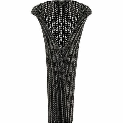 Panduit Pan-Wrap SE38PS-CLR0 Split Sleeving, Black, PET, 0.38" Nom Dia., 150', PK1