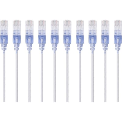 SLIM CAT6A CABLE - 10PK_ 10FT WHITE
