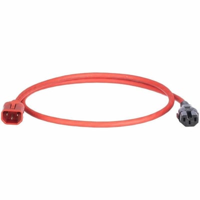DL LCK PW CORD IEC C14 TO IEC C 15/C13 4 FT (1.2 M) RED 10PK