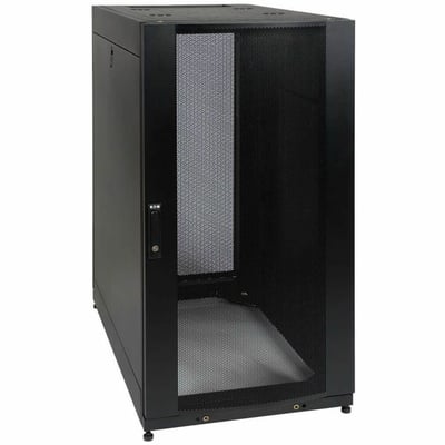 Tripp Lite by Eaton 25U SmartRack Standard-Depth Half-Height Rack Enclosure Doors Side Panels Shock Pallet
