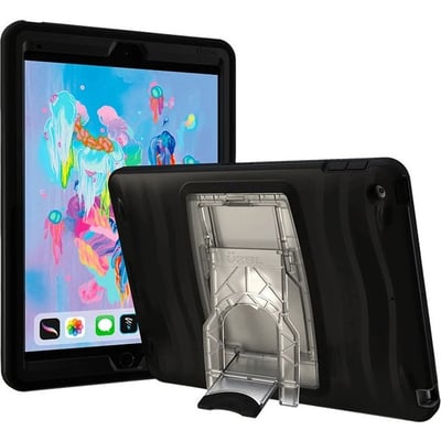 ShockWave Ultra-Rugged v2 7th / 8th / 9th Gen iPad 10.2 Case w/ Break-Resistant Stand, Screen Protector; Black