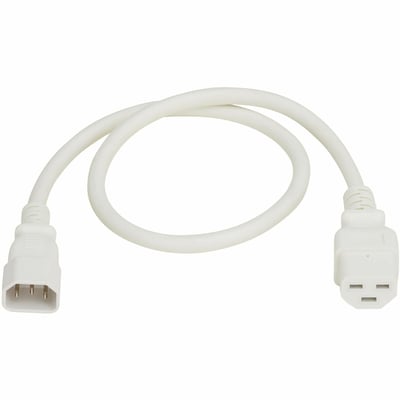 POWER CORD C14 C21 HEAVY-DUTY 15A 250V 14 AWG 2.5FT 0.6 M WHITE