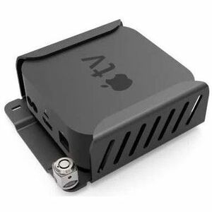 APPLE TV SECURITY MOUNT (4TH, 4K 1-2ND GEN) (2018-2021) WITH CABLE LOCK BLACK