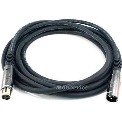 XLR MALE TO XLR FEMALE 16AWG CABLE 15FT