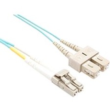 UNC OM4 LC TO SC FIBER OPTIC CABLE, AQUA 50/125UM DUPLEX MULTIMODE FIBER DESIGNE