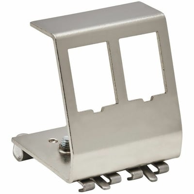 Tripp Lite by Eaton 2-Port Metal DIN-Rail Mounting Module for Snap-In Keystone Jacks and Couplers, Silver, TAA