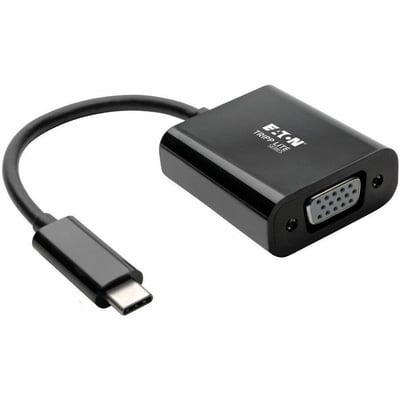 Tripp Lite by Eaton USB C to VGA Adapter Converter, Thunderbolt 3 - M/F, USB 3.1, 1080p, Black, USB Type C, USB-C, USB Type-C