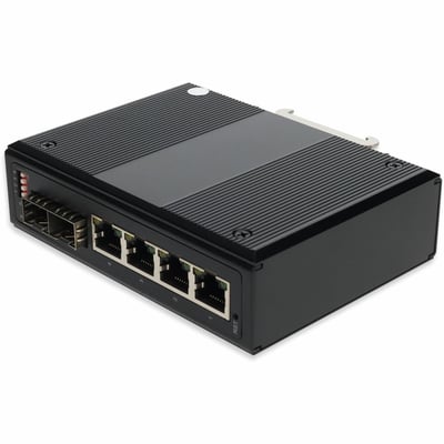 AddOn Managed 4x10/100Base-TX(RJ-45) to 2 Open SFP port Industrial Media Converter Switch