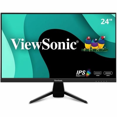 ViewSonic VX2467U - 24" 1080p Thin-Bezel IPS Monitor with 65W USB-C, HDMI, VGA - 250 cd/m