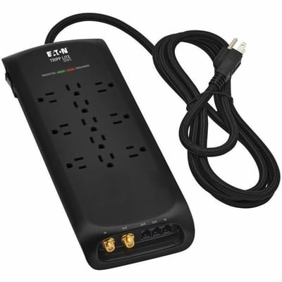 11-OUTLET SURGE PROTECTOR 5-15R 4200J TEL/MODEM/COAX 8FT BRAID CORD