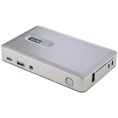 StarTech.com USB C Dock, USB-C to DisplayPort 4K 30Hz or VGA, 65W PD3.0, 4-Port USB 3.1 Gen 1 Hub, GbE, Universal USB C Docking Station