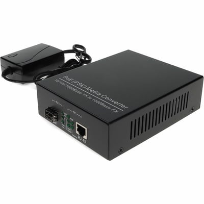AddOn 10/100/1000Base-TX(RJ-45) to Open SFP Port POE Media Converter