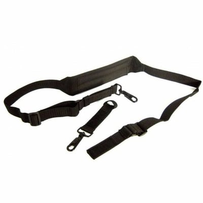SHOULDER STRAP, BREAK-AWAY, BLACK NYLON, ADJUSTABLE TO 56 INCHES. SAFETY RELEASE
