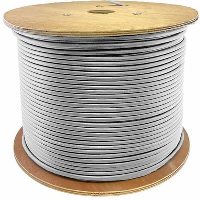 AddOn 350ft Non-Terminated White CAT 5E Shielded Plenum-Rated Bulk Cable