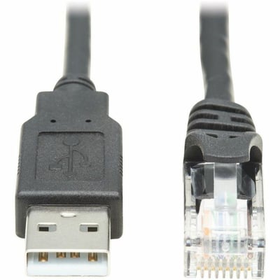 Tripp Lite by Eaton USB-A to RJ45 Rollover Console Cable (M/M) - Cisco Compatible 250 Kbps 10 ft. (3.05 m) Black