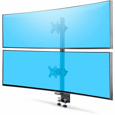 DUAL MONITOR VERTICAL MOUNT - C-CLAMP DUAL VESA 16:9/32:9