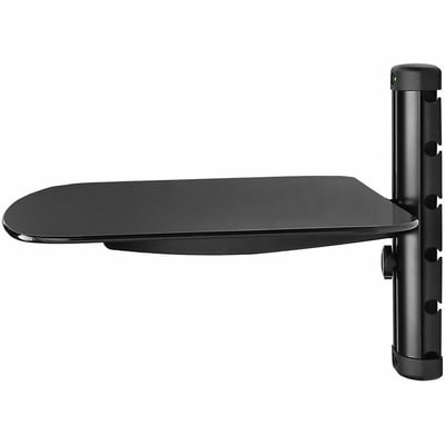 AV WALL SHELF, SINGLE W/GLASS