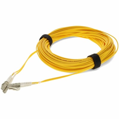 AddOn 15m LC to LC Yellow OM1 Duplex OFNR (Riser-Rated) TAA MMF Fiber Patch Cable