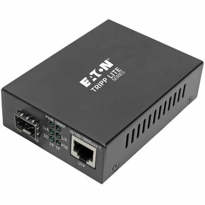 Tripp Lite by Eaton Gigabit SFP Fiber to Ethernet Media Converter, POE+ - 10/100/1000 Mbps
