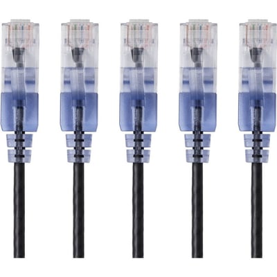 SLIM CAT6A PATCH CABLE,5-PACK_14FT BLCK