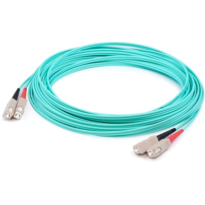 AddOn 94m SC to SC Aqua OM4 Duplex LSZH Fiber Patch Cable