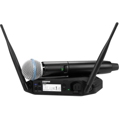 FEATURING THE INDUSTRY STANDARD BETA 58A VOCAL MICROPHONE, THE GLXD24+/B58 DUAL