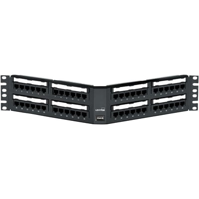 Leviton Cat 6 Universal Angled Patch Panel, 48-Port, 2RU