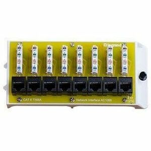 On-Q 8-Port Cat6 Network Interface Module with 8 Ports - Black