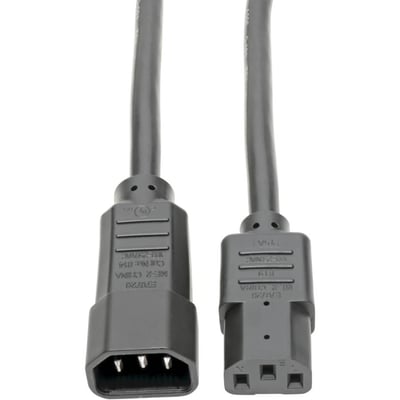 Eaton Tripp Lite Series Heavy-Duty PDU Power Cord, C13 to C14 - 15A, 250V, 14 AWG, 2 ft. (0.61 m), Black