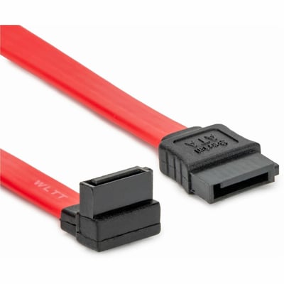 18IN (46CM) SATA TO RIGHT ANGLE SATA 3.0 6GBPS BANDWIDTH F/F- RED