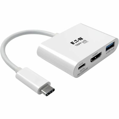 Tripp Lite by Eaton USB C to HDMI Multiport Video Adapter Converter 4K x 2Kw/ USB-A Hub, & USB-C PD Charging, Thunderbolt 3 Compatible, USB Type C to HDMI, USB-C to HDMI, USB Type-C to HDMI