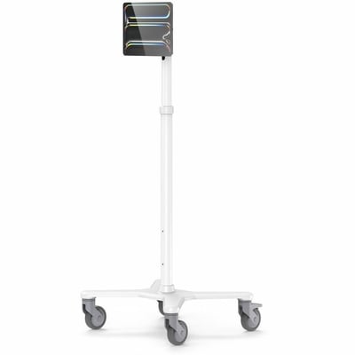 UNIVERSAL INVISIBLE MOUNT MEDICAL ROLLING CART EXTENDED WHITE